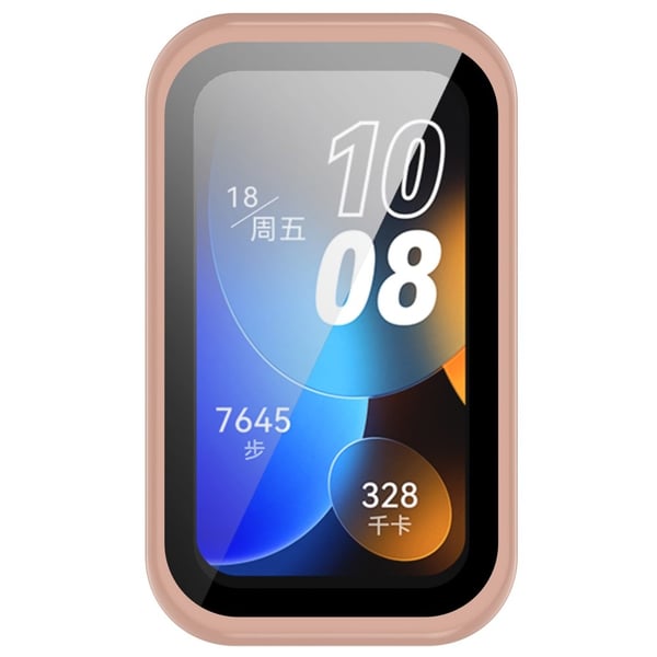 Huawei Band 8-deksel med film av herdet glass - Rosa