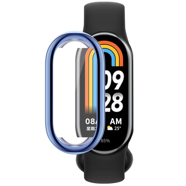 Xiaomi Smart Band 8 galvaniseringsdeksel med skjermbeskytter - Blå