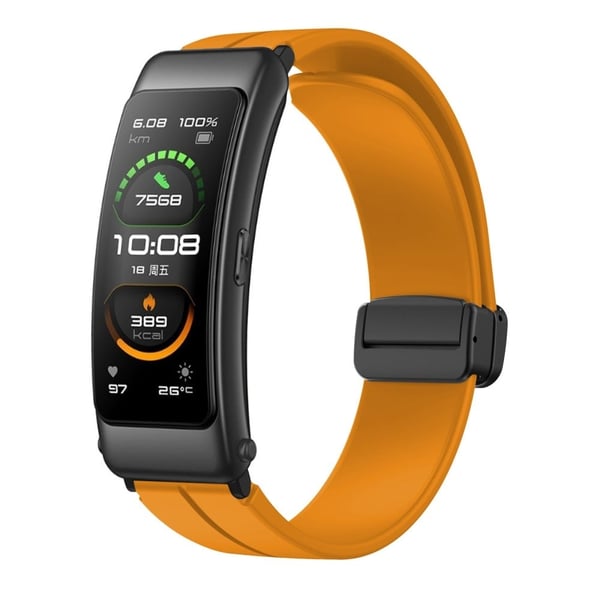 16 mm silikonerem med sort spænde til Keep / Huawei / Timex-ur - Gul