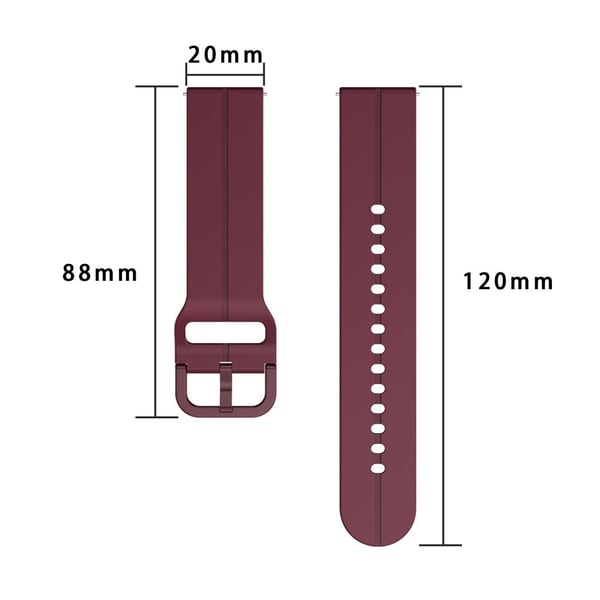 20mm Universal silikonihihna - Läpinäkyvä Keltainen
