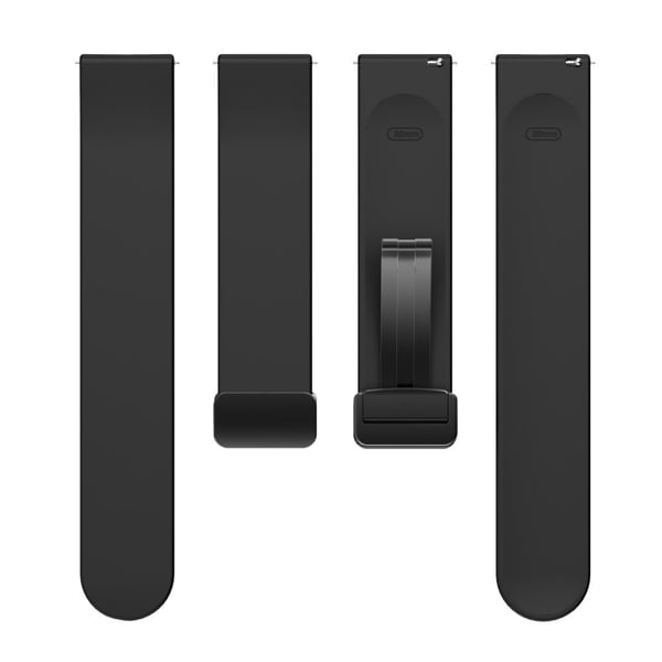 22 mm universal enkel silikonrem med svart spenne - Svart