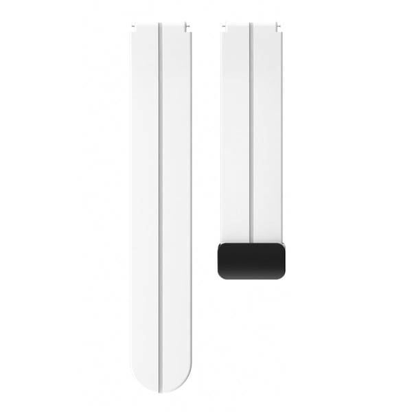 18 mm universal silikonrem med svart spenne - Hvit