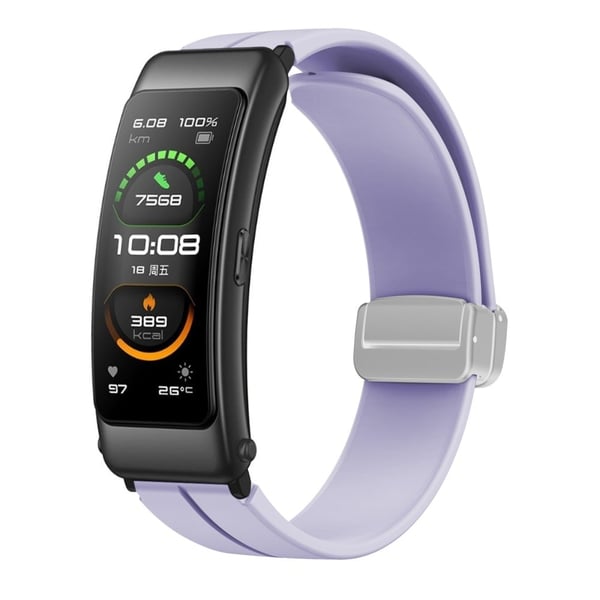 16 mm silikonrem med sølvspenne til Keep / Huawei / Timex-klokke - Lilla