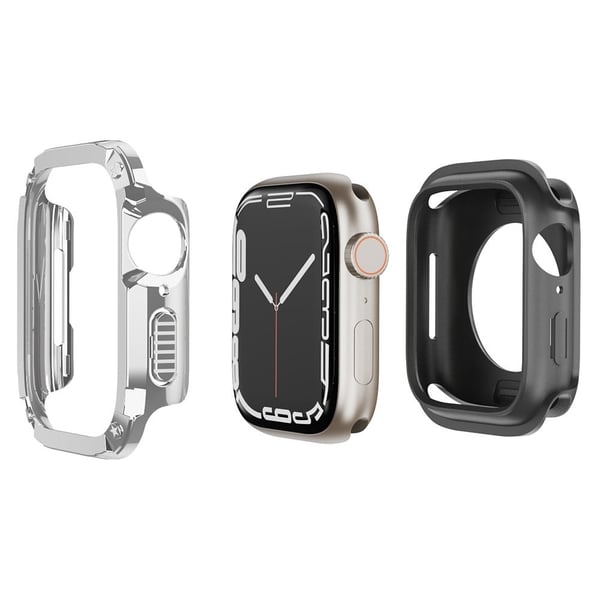 Apple Watch Series 8 (45 mm) beskyttelsesdeksel - Sølv / Grå Apple Watch Series 8 (45 mm) beskyttelsesdeksel - Sølv / Grå