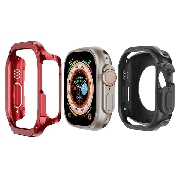 Apple Watch Series 8 (45 mm) beskyttelsesramme - Rød Apple Watch Series 8 (45 mm) beskyttelsesramme - Rød