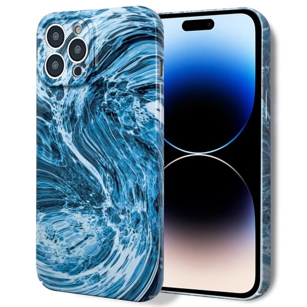 Marble iPhone 14 Pro Max Suojakotelo - Sininen