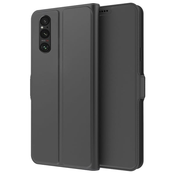 Glatt og tynt premium PU-skinnetui for Sony Xperia 1 V - Svart