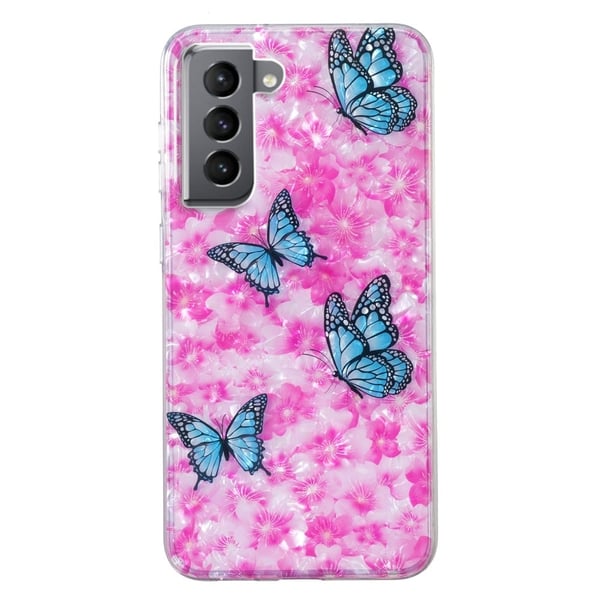 Butterfly läder Samsung Galaxy S22 Plus fodral - Rosa Butterfly läder Samsung Galaxy S22 Plus fodral - Rosa