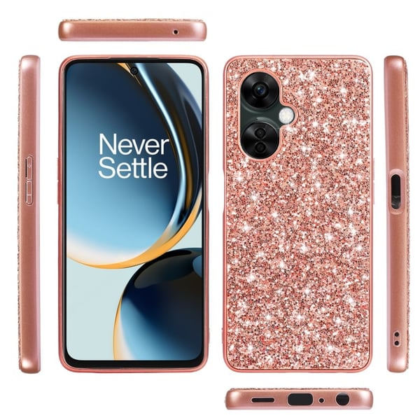 Glitter OnePlus Nord CE 3 Etui - Rød