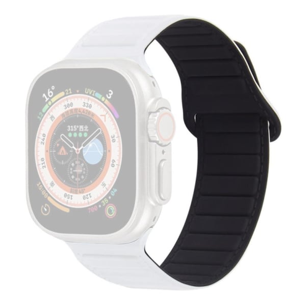 Apple Watch Series 8 (41 mm) fargematchende silikonrem - Hvit / Svart Apple Watch Series 8 (41 mm) fargematchende silikonrem - Hvit / Svart