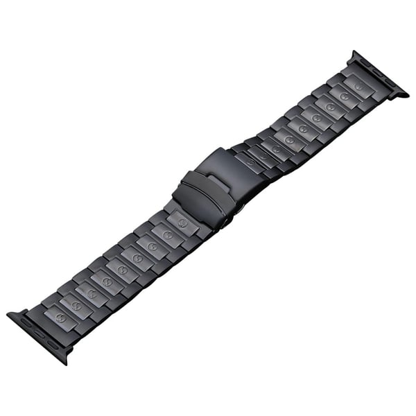Apple Watch Series 8 (41 mm) rem med 3 perler i titanstål - Svart Apple Watch Series 8 (41 mm) rem med 3 perler i titanstål - Svart