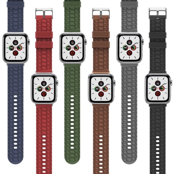 AHASTYLE WA03 Apple Watch Series 8 (41mm) silikoniranneke - Musta