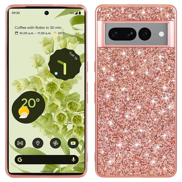Glitter Google Pixel 8 Pro Suojakotelo - Ruusukulta