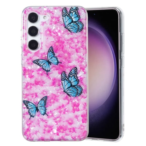 Butterfly läder Samsung Galaxy S23 Plus fodral - Rosa Butterfly läder Samsung Galaxy S23 Plus fodral - Rosa