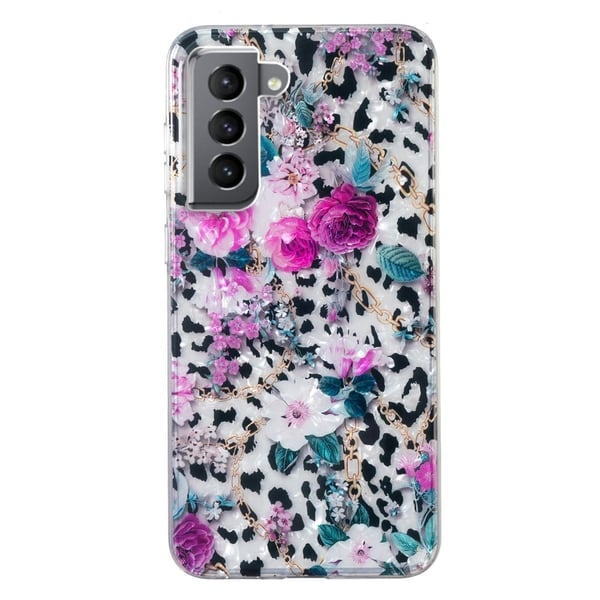 Marmormotiv Samsung Galaxy S22 Plus skal - Leopard Och Blomma Marmormotiv Samsung Galaxy S22 Plus skal - Leopard Och Blomma