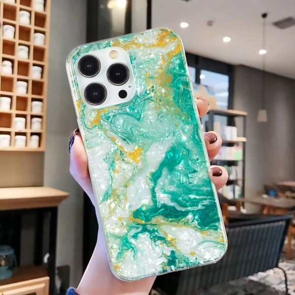 Marble design iPhone 13 Pro Max cover - Grøn Marmor