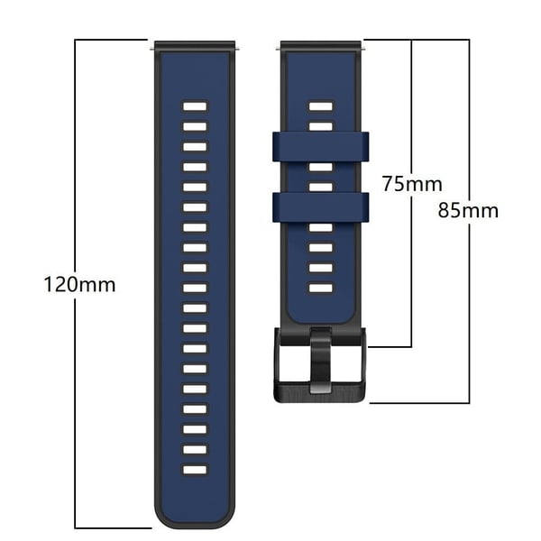 20 mm universal silikonerem i to farver - Rød / Sort