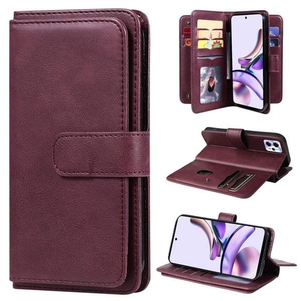 Motorola Moto G23 / Motorola Moto G53 / Motorola Moto G13 fodral med 10 fickor - Röd