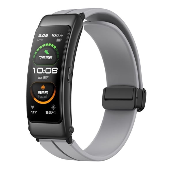 16 mm silikonerem med sort spænde til Keep / Huawei / Timex-ur - Lysegrå
