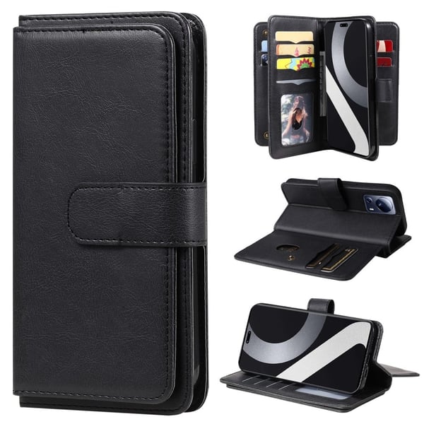 10-slot Pung Etui til Xiaomi Civi 2 / 13 Lite - Sort