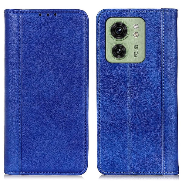 Aito nahkakotelo magneettisuljuksella Motorola Edge 40 - Sininen