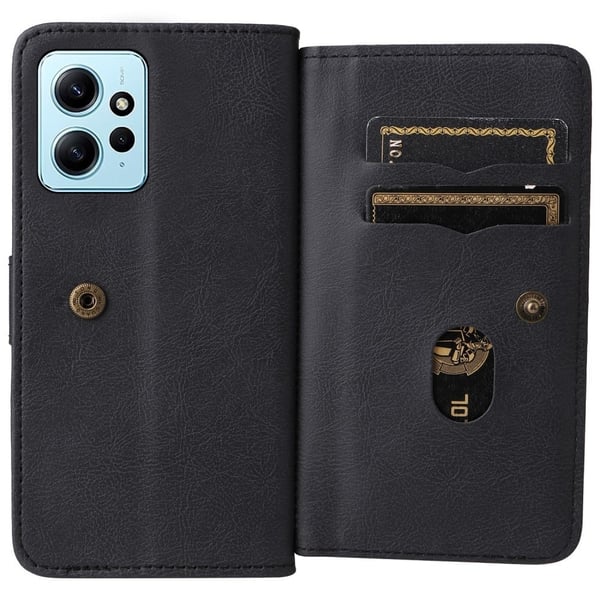 Xiaomi Redmi Note 12 fodral med 10 fickor - Svart