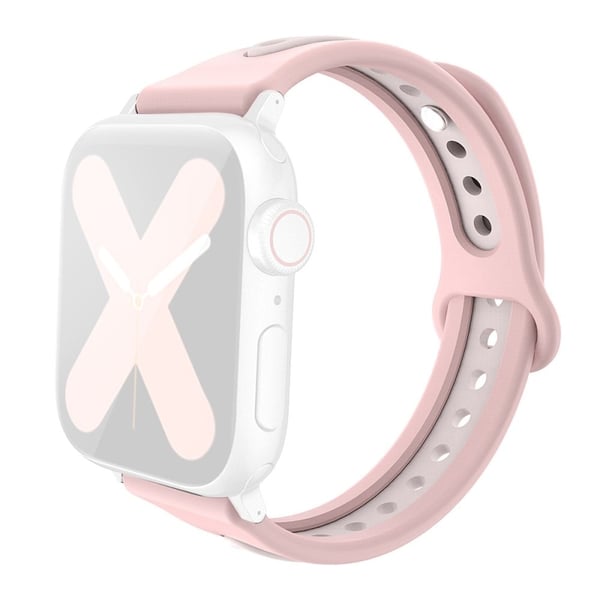 AHASTYLE WA13 Apple Watch Series 8 (41 mm) silikonrem i to farger - Rosa