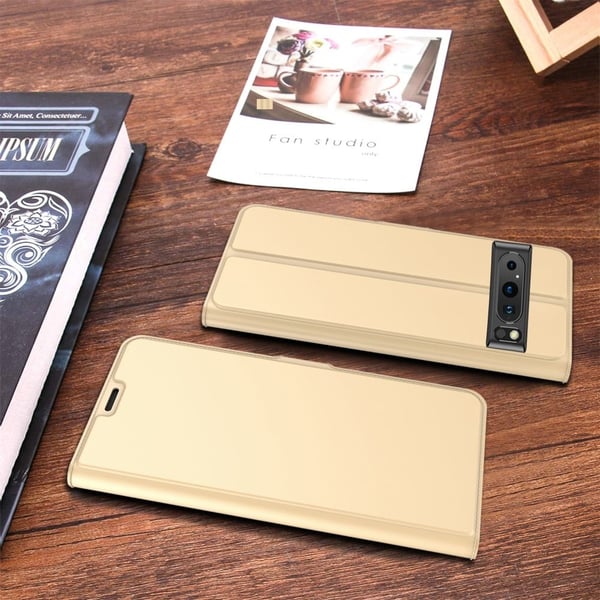 Smidigt och tunt PU-läder Google Pixel 8 fodral - Guld