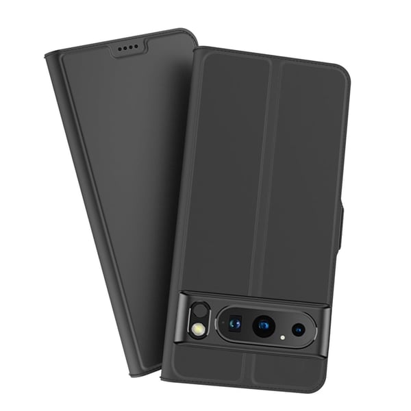 Sileä ja ohut premium-PU-nahkakotelo Google Pixel 8 - Musta
