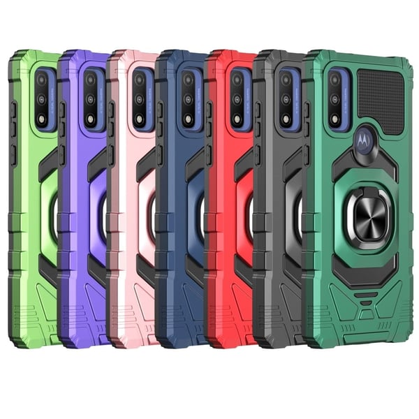 Kestävä kova muovisuojus pehmeällä sisäpuolella ja potkulaudalla Motorola G Pure - Violetti