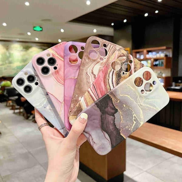 Marble iPhone 14 Pro Suojakotelo - Pinkki