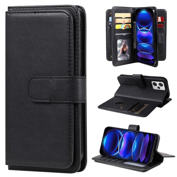 10-slot Pung Etui til Xiaomi Redmi Note 12 Pro Plus - Sort