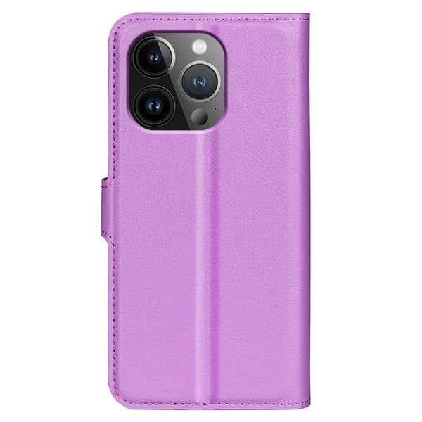 Klassisk iPhone 15 Pro flip etui - Lilla