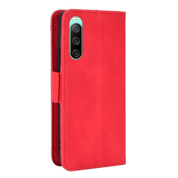 Stilig Læretui med Lommebok til Sony Xperia 10 V - Rød