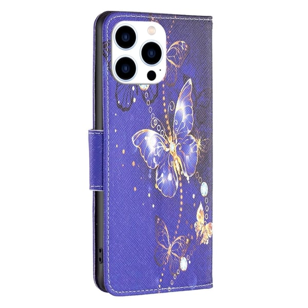 Wonderland iPhone 15 Pro Max flip etui - Lilla Sommerfugle