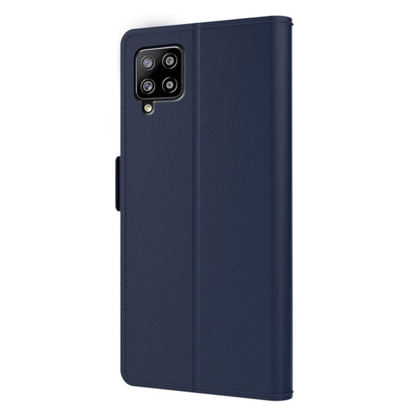 Phone Etui med Make-up Mirror og Slick Design til Samsung Galaxy A22 4G - Blå