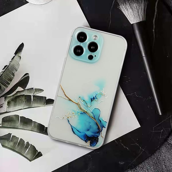 Marmor etui til iPhone 15 Pro Max - Blå