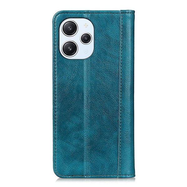 Ekte lærdeksel med magnetisk lukking for Xiaomi Redmi 12 - Grønn