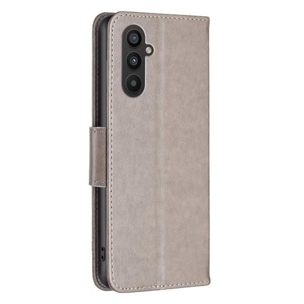 Butterfly läder Samsung Galaxy A25 fodral - Silver/Grå