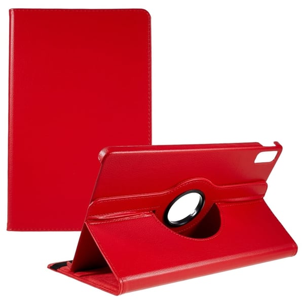 Lenovo Tab P11 (2. generasjon) flip-etui i skinn med elastisk bånd - Rød