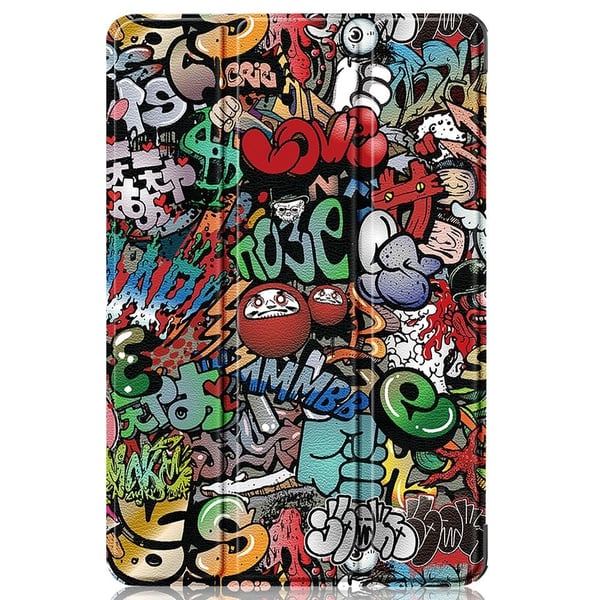 Google Pixel nettbrett med kult mønster trefoldig lærveske - Graffiti