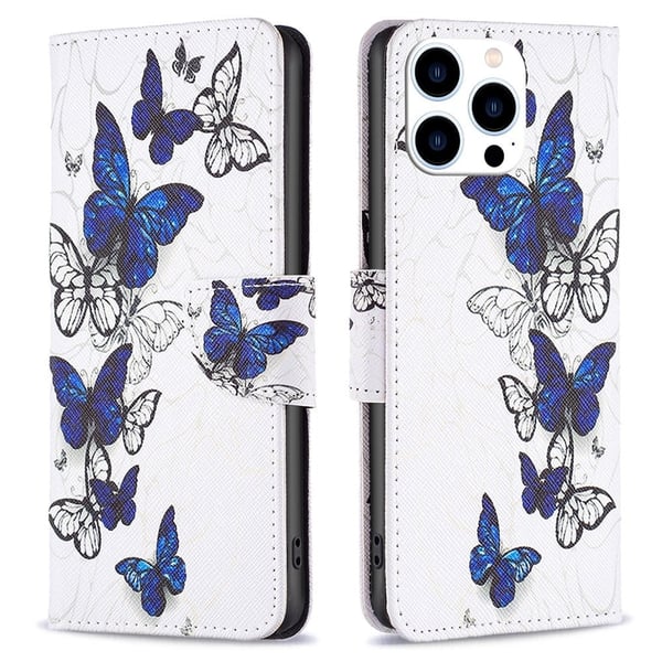 Wonderland iPhone 15 Pro flip etui - Sommerfugle Wonderland iPhone 15 Pro flip etui - Sommerfugle