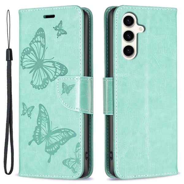 Butterfly Samsung Galaxy S23 Fe Flippetui - Grønn Butterfly Samsung Galaxy S23 Fe Flippetui - Grønn