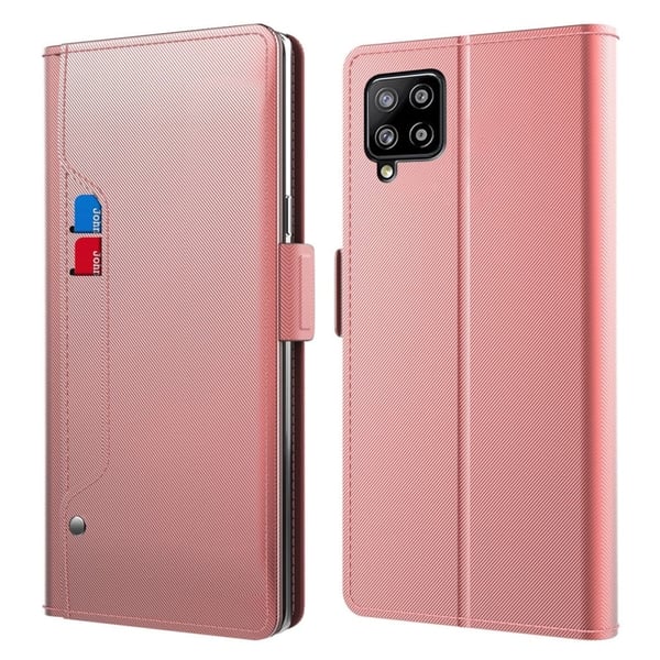 Phone Suojakotelo With Make-up Mirror And Slick Design For Samsung Galaxy A12 5G - Ruusukulta Phone Suojakotelo With Make-up Mirror And Slick Design For Samsung Galaxy A12 5G - Ruusukulta