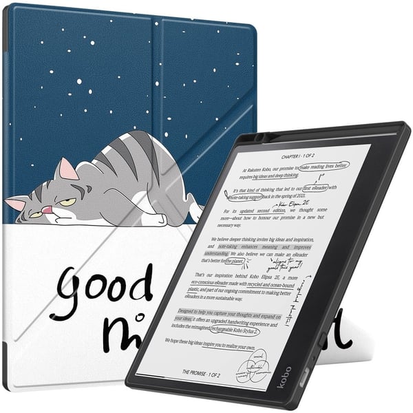 Kobo Elipsa 2E læderetui med origamimønster - Kat