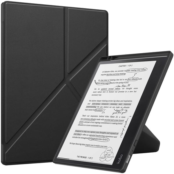 Kobo Elipsa 2E læderetui i origami-stil - Sort