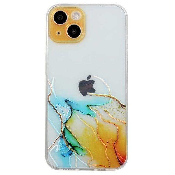 Marble iPhone 15 Plus Etui - Gul Marble iPhone 15 Plus Etui - Gul