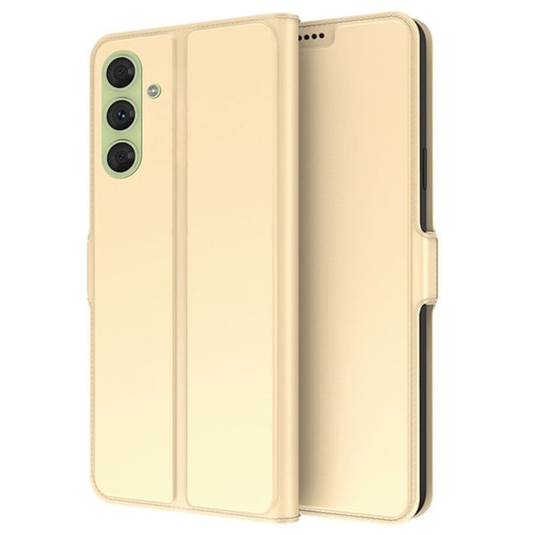 Glat og tyndt premium Samsung Galaxy A54 læderetui - Guld