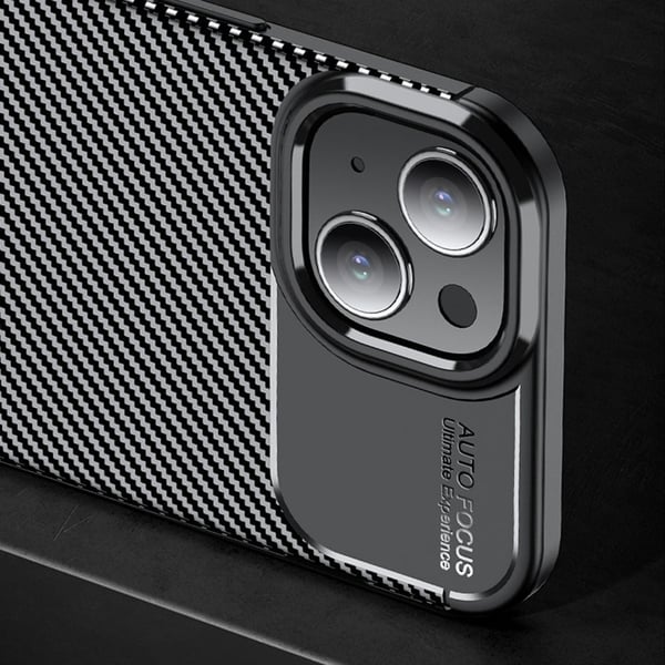 Carbon Shield iPhone 15 Suojakotelo - Musta