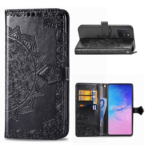 Mandala Samsung Galaxy S10 Lite etui i lær - Svart
